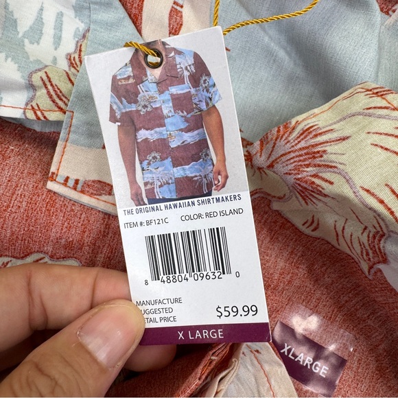 NWT Barefoot In Paradise Hawaiian Shirt men’s size XL Short Sleeve - Picture 14 of 16